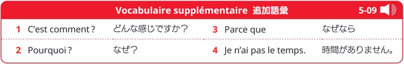 Vocabulaire supplémentaire